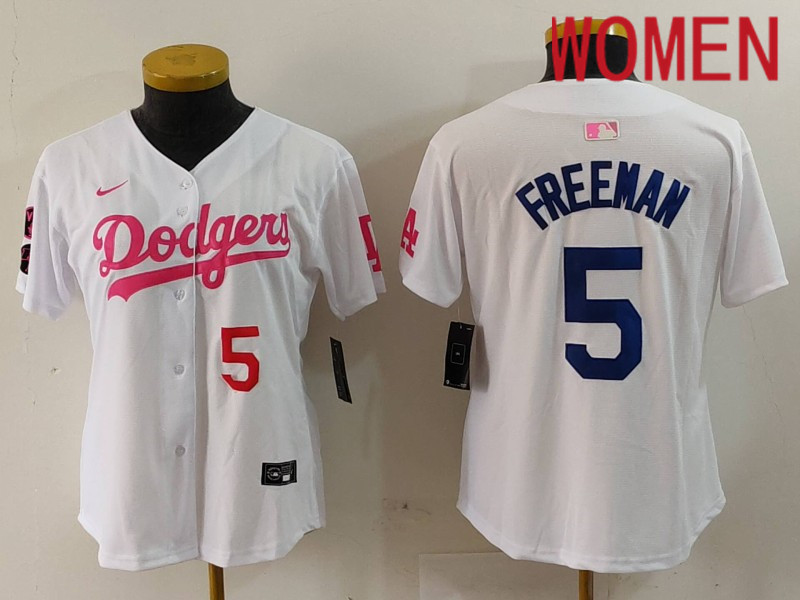 Women Los Angeles Dodgers #5 Freeman White joint name 2024 Nike MLB Jersey style 9123->indianapolis colts->NFL Jersey